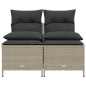 vidaXL 4-tlg. Garten-Sofagarnitur mit Kissen Hellgrau Poly Rattan