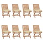 Klappbare Gartenstühle mit Kissen 8 Stk. Massivholz Teak Klappbare Gartenstühle mit Kissen 8 Stk. Massivholz Teak
