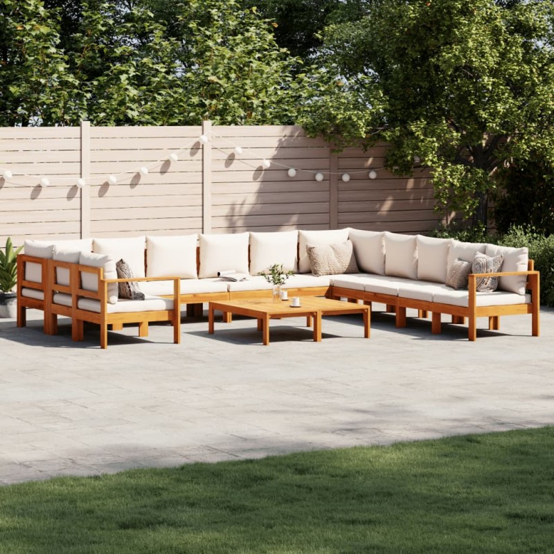 vidaXL 9-tlg. Garten-Sofagarnitur mit Kissen Massivholz Akazie vidaXL 9-tlg. Garten-Sofagarnitur mit Kissen Massivholz Akazie