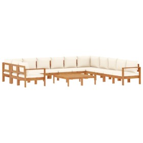 vidaXL 9-tlg. Garten-Sofagarnitur mit Kissen Massivholz Akazie