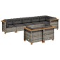 vidaXL 8-tlg. Garten-Sofagarnitur mit Kissen Grau Poly Rattan vidaXL 8-tlg. Garten-Sofagarnitur mit Kissen Grau Poly Rattan