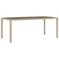 vidaXL 9-tlg. Garten-Essgruppe mit Kissen Beige Poly Rattan Glas vidaXL 9-tlg. Garten-Essgruppe mit Kissen Beige Poly Rattan Glas