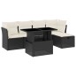 vidaXL 6-tlg. Garten-Sofagarnitur mit Kissen Schwarz Poly Rattan vidaXL 6-tlg. Garten-Sofagarnitur mit Kissen Schwarz Poly Rattan