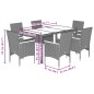vidaXL 7-tlg. Garten-Essgruppe mit Kissen Schwarz Poly Rattan Glas vidaXL 7-tlg. Garten-Essgruppe mit Kissen Schwarz Poly Rattan Glas