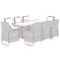 vidaXL 9-tlg. Garten-Essgruppe mit Kissen Grau Poly Rattan vidaXL 9-tlg. Garten-Essgruppe mit Kissen Grau Poly Rattan