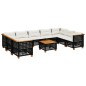 vidaXL 10-tlg. Garten-Sofagarnitur mit Kissen Schwarz Poly Rattan vidaXL 10-tlg. Garten-Sofagarnitur mit Kissen Schwarz Poly Rattan