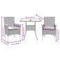 vidaXL 3-tlg. Garten-Essgruppe mit Kissen Schwarz Poly Rattan Akazie vidaXL 3-tlg. Garten-Essgruppe mit Kissen Schwarz Poly Rattan Akazie