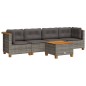 vidaXL 5-tlg. Garten-Sofagarnitur mit Kissen Grau Poly Rattan vidaXL 5-tlg. Garten-Sofagarnitur mit Kissen Grau Poly Rattan
