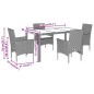 vidaXL 5-tlg. Garten-Essgruppe mit Kissen Schwarz Poly Rattan und Glas vidaXL 5-tlg. Garten-Essgruppe mit Kissen Schwarz Poly Rattan und Glas