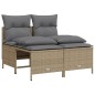 vidaXL 4-tlg. Garten-Sofagarnitur mit Kissen Beige Poly Rattan vidaXL 4-tlg. Garten-Sofagarnitur mit Kissen Beige Poly Rattan
