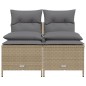 vidaXL 4-tlg. Garten-Sofagarnitur mit Kissen Beige Poly Rattan vidaXL 4-tlg. Garten-Sofagarnitur mit Kissen Beige Poly Rattan