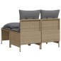 vidaXL 4-tlg. Garten-Sofagarnitur mit Kissen Beige Poly Rattan vidaXL 4-tlg. Garten-Sofagarnitur mit Kissen Beige Poly Rattan