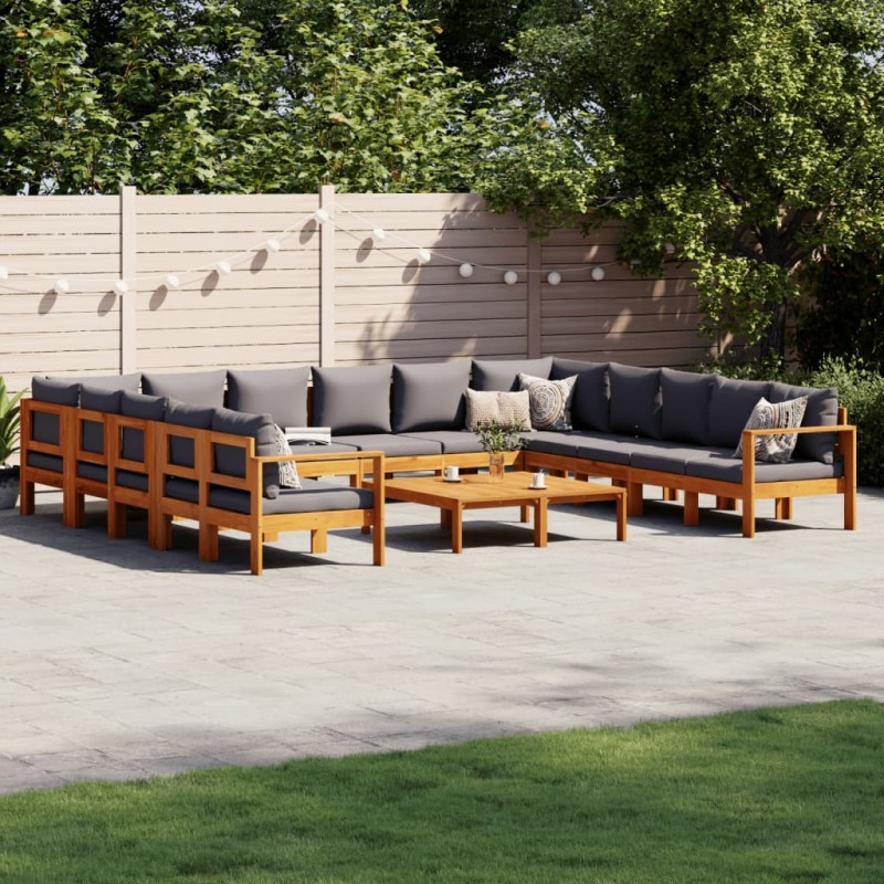 vidaXL 10-tlg. Garten-Sofagarnitur mit Kissen Massivholz Akazie vidaXL 10-tlg. Garten-Sofagarnitur mit Kissen Massivholz Akazie