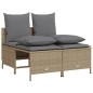 vidaXL 4-tlg. Garten-Sofagarnitur mit Kissen Beige Poly Rattan vidaXL 4-tlg. Garten-Sofagarnitur mit Kissen Beige Poly Rattan