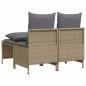 vidaXL 4-tlg. Garten-Sofagarnitur mit Kissen Beige Poly Rattan vidaXL 4-tlg. Garten-Sofagarnitur mit Kissen Beige Poly Rattan