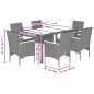 vidaXL 7-tlg. Garten-Essgruppe mit Kissen Beige Poly Rattan und Glas vidaXL 7-tlg. Garten-Essgruppe mit Kissen Beige Poly Rattan und Glas