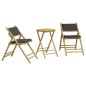 vidaXL 3-tlg. Bistro-Set Klappbar mit Dunkelgrauen Kissen Bambus vidaXL 3-tlg. Bistro-Set Klappbar mit Dunkelgrauen Kissen Bambus