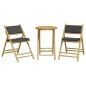 vidaXL 3-tlg. Bistro-Set Klappbar mit Dunkelgrauen Kissen Bambus vidaXL 3-tlg. Bistro-Set Klappbar mit Dunkelgrauen Kissen Bambus
