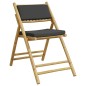 vidaXL 3-tlg. Bistro-Set Klappbar mit Dunkelgrauen Kissen Bambus vidaXL 3-tlg. Bistro-Set Klappbar mit Dunkelgrauen Kissen Bambus