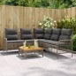 vidaXL 2-tlg. Garten-Sofagarnitur mit Auflagen Poly Rattan Grau vidaXL 2-tlg. Garten-Sofagarnitur mit Auflagen Poly Rattan Grau