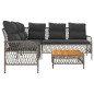 vidaXL 2-tlg. Garten-Sofagarnitur mit Auflagen Poly Rattan Grau vidaXL 2-tlg. Garten-Sofagarnitur mit Auflagen Poly Rattan Grau
