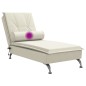 vidaXL Massage-Chaiselongue mit Nackenrolle Creme Samt vidaXL Massage-Chaiselongue mit Nackenrolle Creme Samt