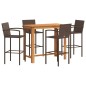 vidaXL 5-tlg. Gartenbar-Set Braun Massivholz Akazie und Poly Rattan vidaXL 5-tlg. Gartenbar-Set Braun Massivholz Akazie und Poly Rattan