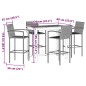 vidaXL 5-tlg. Gartenbar-Set Braun Massivholz Akazie und Poly Rattan vidaXL 5-tlg. Gartenbar-Set Braun Massivholz Akazie und Poly Rattan