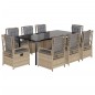 vidaXL 9-tlg. Garten-Essgruppe mit Kissen Beige Poly Rattan vidaXL 9-tlg. Garten-Essgruppe mit Kissen Beige Poly Rattan