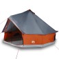 vidaXL Tipi-Familienzelt 10 Personen Grau und Orange Wasserdicht vidaXL Tipi-Familienzelt 10 Personen Grau und Orange Wasserdicht