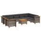vidaXL 10-tlg. Garten-Sofagarnitur mit Kissen Grau Poly Rattan vidaXL 10-tlg. Garten-Sofagarnitur mit Kissen Grau Poly Rattan