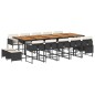 vidaXL 15-tlg. Garten-Essgruppe mit Kissen Schwarz Poly Rattan vidaXL 15-tlg. Garten-Essgruppe mit Kissen Schwarz Poly Rattan