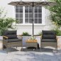 vidaXL 3-tlg. Garten-Sofagarnitur mit Kissen Grau Poly Rattan vidaXL 3-tlg. Garten-Sofagarnitur mit Kissen Grau Poly Rattan