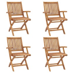 Klappbare Gartenstühle 4 Stk. Massivholz Teak