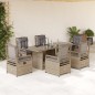 vidaXL 7-tlg. Garten-Essgruppe mit Kissen Beige Poly Rattan vidaXL 7-tlg. Garten-Essgruppe mit Kissen Beige Poly Rattan