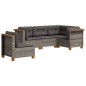 vidaXL 5-tlg. Garten-Sofagarnitur mit Kissen Grau Poly Rattan vidaXL 5-tlg. Garten-Sofagarnitur mit Kissen Grau Poly Rattan
