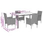 vidaXL 5-tlg. Garten-Essgruppe mit Kissen Schwarz Poly Rattan und Glas vidaXL 5-tlg. Garten-Essgruppe mit Kissen Schwarz Poly Rattan und Glas