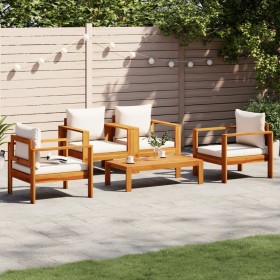 vidaXL 5-tlg. Garten-Sofagarnitur mit Kissen Massivholz Akazie