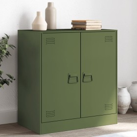 vidaXL Sideboard Olivgrün 67x39x73 cm Stahl