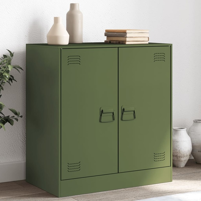 vidaXL Sideboard Olivgrün 67x39x73 cm Stahl vidaXL Sideboard Olivgrün 67x39x73 cm Stahl