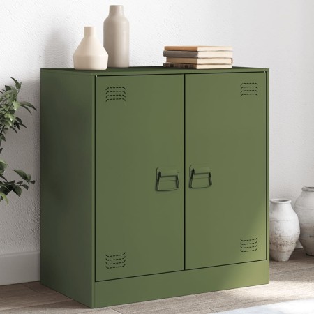 vidaXL Sideboard Olivgrün 67x39x73 cm Stahl