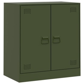 vidaXL Sideboard Olivgrün 67x39x73 cm Stahl