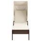 vidaXL Sonnenliege mit Dach Braun Poly Rattan vidaXL Sonnenliege mit Dach Braun Poly Rattan