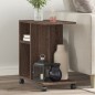 vidaXL Beistelltisch mit Rollen Braun Eiche 50x30x55 cm Holzwerkstoff vidaXL Beistelltisch mit Rollen Braun Eiche 50x30x55 cm Holzwerkstoff