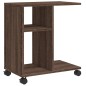 vidaXL Beistelltisch mit Rollen Braun Eiche 50x30x55 cm Holzwerkstoff vidaXL Beistelltisch mit Rollen Braun Eiche 50x30x55 cm Holzwerkstoff