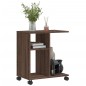 vidaXL Beistelltisch mit Rollen Braun Eiche 50x30x55 cm Holzwerkstoff vidaXL Beistelltisch mit Rollen Braun Eiche 50x30x55 cm Holzwerkstoff