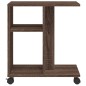vidaXL Beistelltisch mit Rollen Braun Eiche 50x30x55 cm Holzwerkstoff vidaXL Beistelltisch mit Rollen Braun Eiche 50x30x55 cm Holzwerkstoff