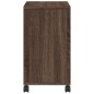 vidaXL Beistelltisch mit Rollen Braun Eiche 50x30x55 cm Holzwerkstoff vidaXL Beistelltisch mit Rollen Braun Eiche 50x30x55 cm Holzwerkstoff