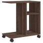 vidaXL Beistelltisch mit Rollen Braun Eiche 50x30x55 cm Holzwerkstoff vidaXL Beistelltisch mit Rollen Braun Eiche 50x30x55 cm Holzwerkstoff