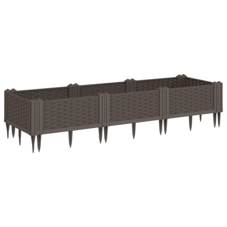 vidaXL Pflanzkasten mit Erdspießen Braun 125x40x28,5 cm PP